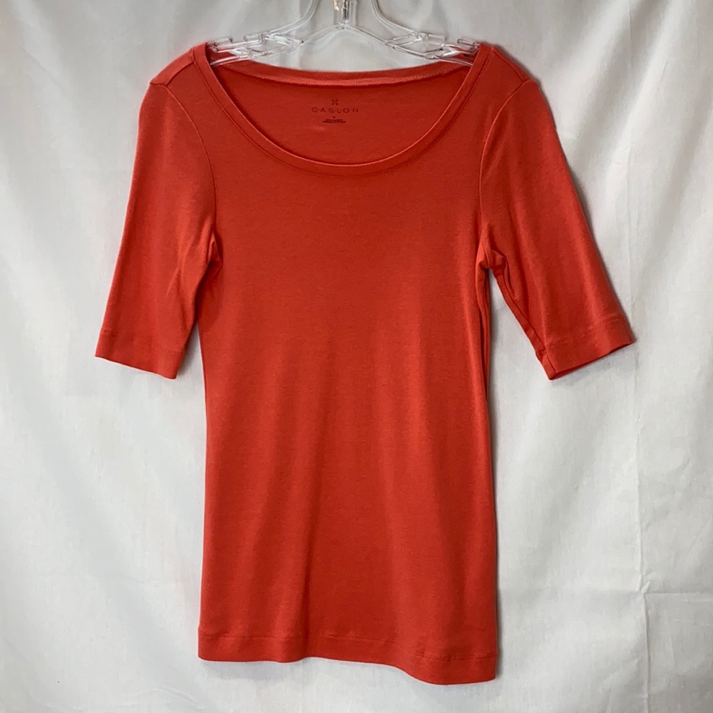 Coral Colored Scoop-neck T-Shirt